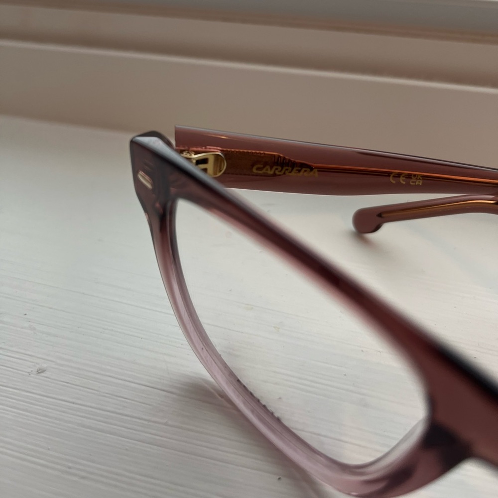 Carrera Translucent Rose-Pink Square Acetate Glas… - image 3